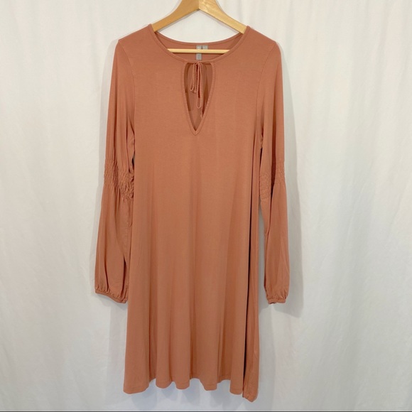 ASOS Dresses & Skirts - ASOS Blush Pink Keyhole Tie Boho Swing Dress